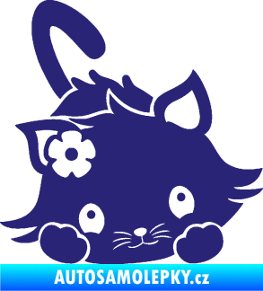 Samolepka Kočka 012 pravá střední modrá