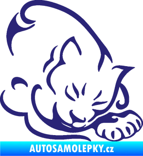 Samolepka Kočka 030 pravá střední modrá