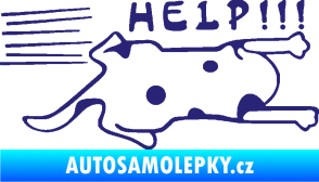 Samolepka Kočka Help samolepka na bok  střední modrá