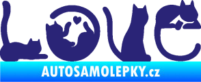 Samolepka Kočky love střední modrá
