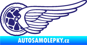 Samolepka Kolo s křídlem levá střední modrá