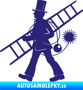 Samolepka Kominík 001 levá střední modrá