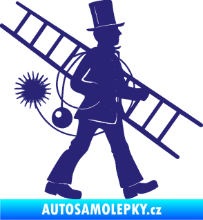 Samolepka Kominík 001 pravá střední modrá