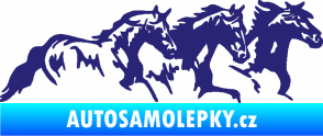 Samolepka Koníci 004 pravá stádo střední modrá