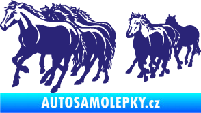 Samolepka Koníci 005 stádo levá střední modrá
