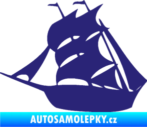 Samolepka Koráb 001 levá střední modrá