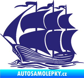 Samolepka Koráb 002 levá střední modrá