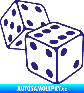 Samolepka Kostky 003 pravá hrací kostky střední modrá