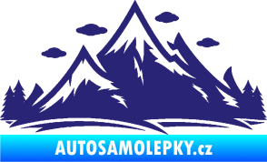 Samolepka Krajina hory 002 pravá střední modrá
