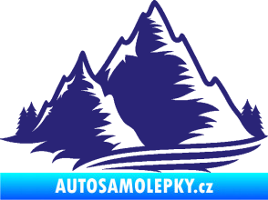 Samolepka Krajina hory 003 levá střední modrá