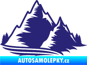 Samolepka Krajina hory 003 pravá střední modrá