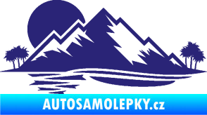 Samolepka Krajina hory 004 levá střední modrá