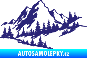 Samolepka Krajina hory 007 pravá střední modrá