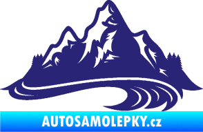 Samolepka Krajina hory 008 pravá střední modrá