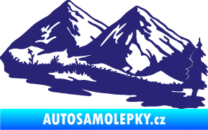 Samolepka Krajina hory 012 pravá střední modrá