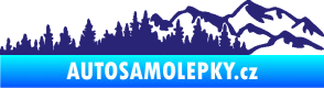 Samolepka Krajina hory 030 pravá střední modrá