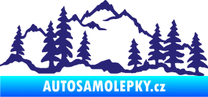 Samolepka Krajina hory 033 levá střední modrá
