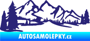 Samolepka Krajina hory 038 levá střední modrá