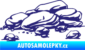 Samolepka Krajina kameny 001 střední modrá