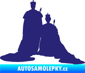 Samolepka Král a královna  střední modrá