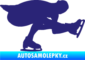 Samolepka Krasobruslení 007 pravá krasobruslařka střední modrá
