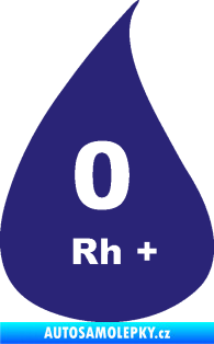Samolepka Krevní skupina 0 Rh+ kapka střední modrá