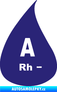 Samolepka Krevní skupina A Rh- kapka střední modrá