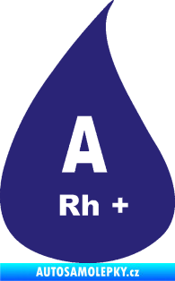Samolepka Krevní skupina A Rh+ kapka střední modrá