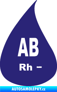 Samolepka Krevní skupina AB Rh- kapka střední modrá