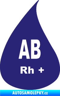 Samolepka Krevní skupina AB Rh+ kapka střední modrá