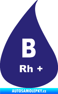 Samolepka Krevní skupina B Rh+ kapka střední modrá