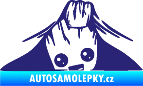 Samolepka Kuk 007 levá Groot vykukuje střední modrá