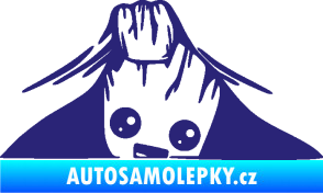Samolepka Kuk 007 pravá Groot vykukuje střední modrá