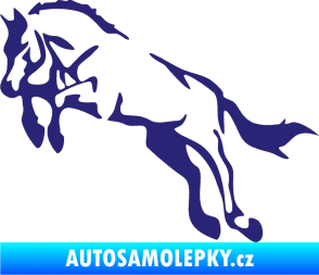 Samolepka Kůň 025 levá skok střední modrá