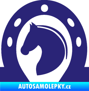 Samolepka Kůň 034 levá podkova střední modrá