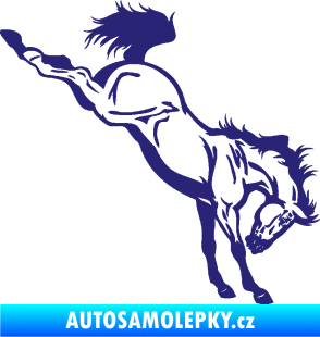 Samolepka Kůň 052 pravá vykopává zadní nohy střední modrá