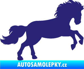 Samolepka Kůň 098 pravá běh střední modrá