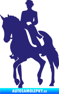 Samolepka Kůň drezura levá střední modrá