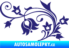 Samolepka Květina dekor 002 levá střední modrá