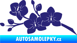 Samolepka Květina dekor 008 levá orchidej střední modrá