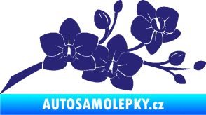 Samolepka Květina dekor 008 pravá orchidej střední modrá