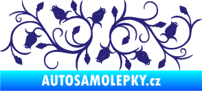 Samolepka Květina dekor 010 levá růžičky střední modrá