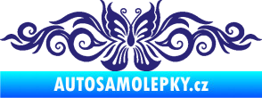Samolepka Květina dekor 017 motýl střední modrá