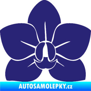 Samolepka Květina dekor 023 orchidej květ střední modrá