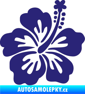 Samolepka Kytička 001 pravá ibišek střední modrá