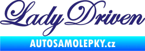 Samolepka Lady driven 003 nápis v řádce střední modrá