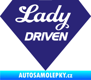 Samolepka Lady driven diamant střední modrá