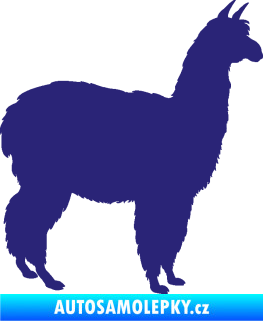 Samolepka Lama 002 pravá alpaka střední modrá