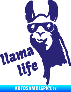 Samolepka Lama 004 llama life střední modrá