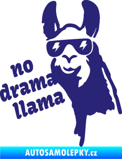 Samolepka Lama 005 no drama llama  střední modrá